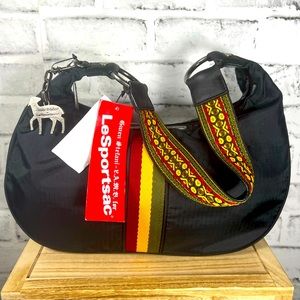 Super Rare L.A.M.B. Gwen Stefani Large Rasta Hella Hobo Bag with Guitar Strap